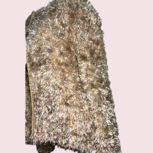 Sideffects Womens Faux Fur Cardigan Sweater Medium Made In Hong Kong - Picture 5 of 10